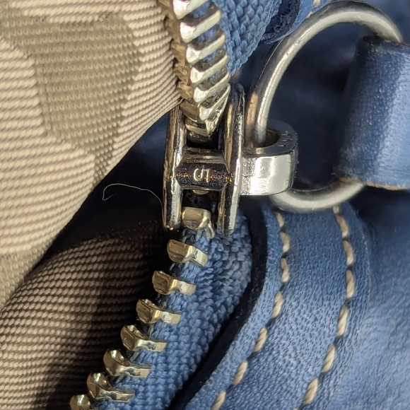 Rare Color Vintage Coach Legacy Soho Duffle Sac Slate Blue Leather - Picture 11 of 11